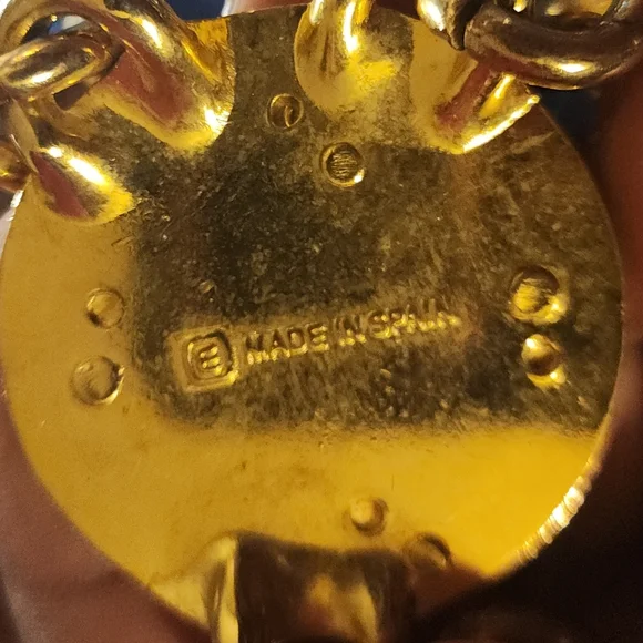 ESCADA 80's Vintage Gold Mystic Cross Charm  Chain Belt.  Excellent Cond. - Picture 8 of 9